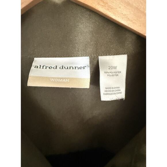 Alfred Dunner Lightweight Jacket Size 2x Olive Green Lined Long Sleeve Button Up - Picture 2 of 4